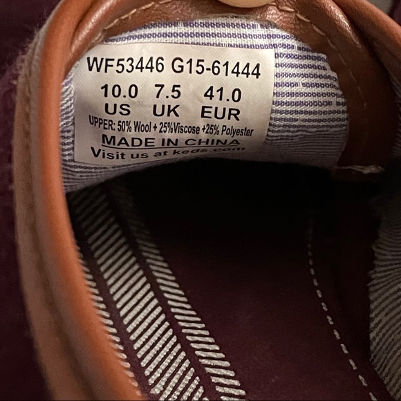 Keds Wool Wine Heathered Sneakers - Picture 9 of 9